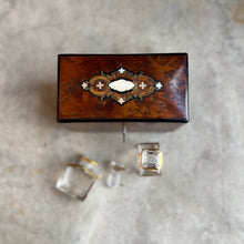 Load image into Gallery viewer, 19th c. Walnut Burl Music Box + Perfume Case