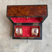 Load image into Gallery viewer, 19th c. Walnut Burl Music Box + Perfume Case