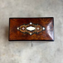 Load image into Gallery viewer, 19th c. Walnut Burl Music Box + Perfume Case