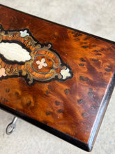 Load image into Gallery viewer, 19th c. Walnut Burl Music Box + Perfume Case