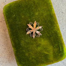 Load image into Gallery viewer, c. 1910s 10k Gold Seed Pearl Brooch