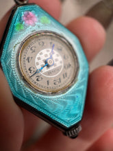 Load image into Gallery viewer, c. 1920s Art Deco Sterling Silver Enamel Watch