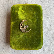 Load image into Gallery viewer, c. 1890s Crescent Moon Owl Brooch