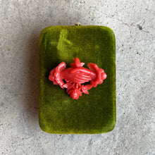 Load image into Gallery viewer, c. 1880s-1890s "Coral" Celluloid Fede Brooch