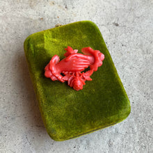 Load image into Gallery viewer, c. 1880s-1890s "Coral" Celluloid Fede Brooch