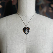 Load image into Gallery viewer, 19th c. Tortoise Shell Heart Owl Necklace
