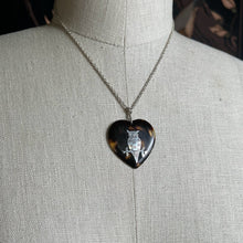 Load image into Gallery viewer, 19th c. Tortoise Shell Heart Owl Necklace