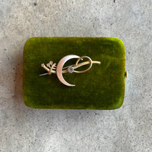 Load image into Gallery viewer, c. 1910s-1920s Golf Filled Crescent Moon Brooch