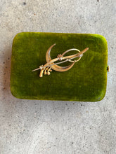 Load image into Gallery viewer, c. 1910s-1920s Golf Filled Crescent Moon Brooch