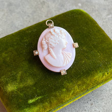 Load image into Gallery viewer, c. 1920s 10k Gold Angel Skin Coral Pendant + Brooch