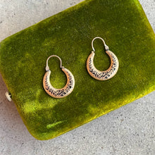 Load image into Gallery viewer, c. 1870s-1880s Gold Filled Taille d'Epargne Hoop Earrings