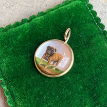 Load image into Gallery viewer, c. Late 19th Century 14k Gold Essex Crystal Bulldog Pendant
