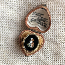 Load image into Gallery viewer, Late 19th c. 14k Gold Micromosaic Dog Conversion Ring