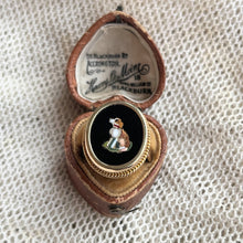 Load image into Gallery viewer, Late 19th c. 14k Gold Micromosaic Dog Conversion Ring
