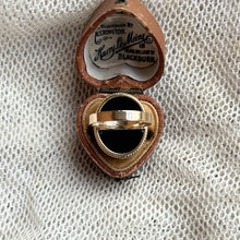 Load image into Gallery viewer, Late 19th c. 14k Gold Micromosaic Dog Conversion Ring