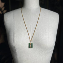 Load image into Gallery viewer, Mid-Late 19th c. Jade Book + 14k Buckle Pendant