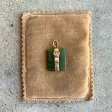 Load image into Gallery viewer, Mid-Late 19th c. Jade Book + 14k Buckle Pendant