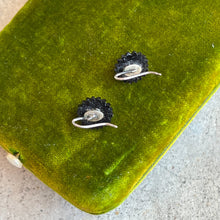 Load image into Gallery viewer, Late 19th c. Carved Jet Forget Me Not Earrings