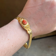 Load image into Gallery viewer, c. 1870s 18k Gold Filled Coral Cameo Bracelet