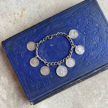 Load image into Gallery viewer, c. 1940s Sterling Silver Coin Bracelet