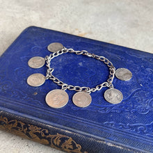 Load image into Gallery viewer, c. 1940s Sterling Silver Coin Bracelet