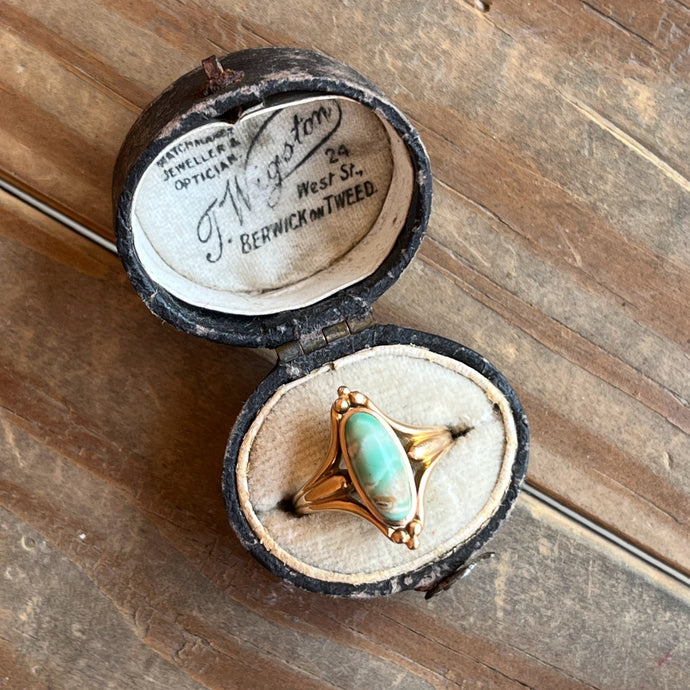 RESERVED | c. 1900s Art Nouveau 10k Gold Turquoise Ring