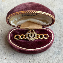 Load image into Gallery viewer, Late 19th c. 14k Gold Lover's Knot Double Heart Brooch
