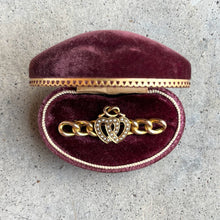 Load image into Gallery viewer, Late 19th c. 14k Gold Lover's Knot Double Heart Brooch