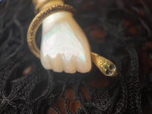 Load image into Gallery viewer, Turn of the Century Mother of Pearl Hand with Snake Pendant