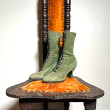 Load image into Gallery viewer, c. 1910s-1920s Green Suede Booots