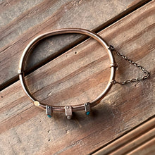 Load image into Gallery viewer, c. 1880s 14k Gold Turquoise Pearl Hinged Bangle Bracelet