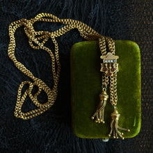 Load image into Gallery viewer, c. 1880s 14k Gold Tassel Slide Chain Necklace