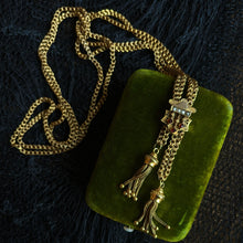 Load image into Gallery viewer, c. 1880s 14k Gold Tassel Slide Chain Necklace