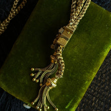 Load image into Gallery viewer, c. 1880s 14k Gold Tassel Slide Chain Necklace