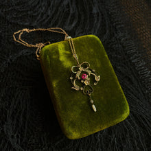 Load image into Gallery viewer, c. 1900s-1910s 9k Gold Ruby Pearl Necklace