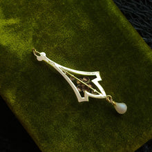 Load image into Gallery viewer, c. 1910s 10k Gold Forget Me Not Lavalier Pendant