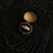 Load image into Gallery viewer, 1862 15k Gold Ruby Pearl Ring | Space for Hairwork