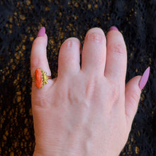 Load image into Gallery viewer, c. 1910s 10k Gold Coral Cameo Ring