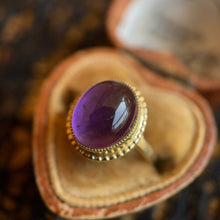 Load image into Gallery viewer, c. 1930s-1940s 14k Gold Amethyst Cabochon Ring