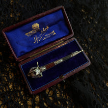 Load image into Gallery viewer, 19th c. Sterling Silver Scottish Agate Dirk Brooch