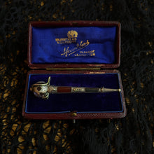 Load image into Gallery viewer, 19th c. Sterling Silver Scottish Agate Dirk Brooch