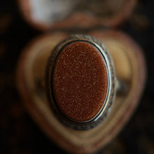 Load image into Gallery viewer, Late 19th-Early 20th c. 14k Gold Goldstone Signet Ring