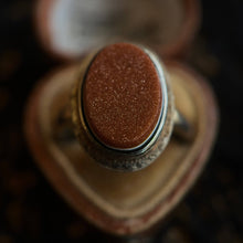Load image into Gallery viewer, Late 19th-Early 20th c. 14k Gold Goldstone Signet Ring