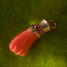 Load image into Gallery viewer, 19th c. Carved Coral Fist Pendant | As Is