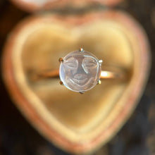 Load image into Gallery viewer, c. 1910s-1920s 9k Gold Moonstone Moon Face Ring