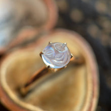Load image into Gallery viewer, c. 1910s-1920s 9k Gold Moonstone Moon Face Ring