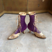 Load image into Gallery viewer, c. 1900s Purple Silk Boots | Study + Display
