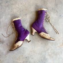 Load image into Gallery viewer, c. 1900s Purple Silk Boots | Study + Display
