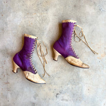 Load image into Gallery viewer, c. 1900s Purple Silk Boots | Study + Display