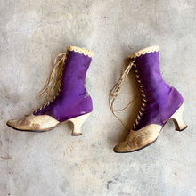 Load image into Gallery viewer, c. 1900s Purple Silk Boots | Study + Display